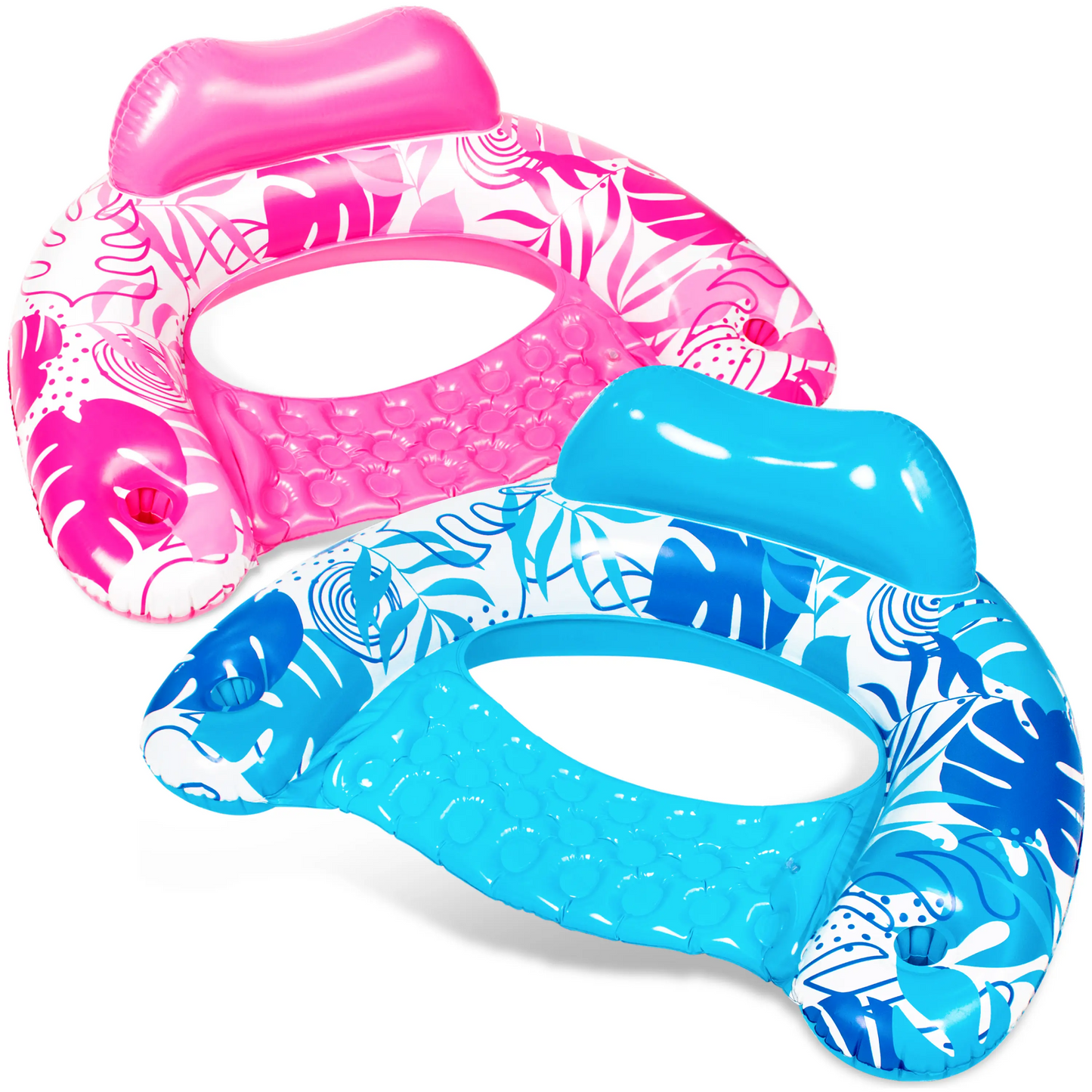 Inflatable Pool Floats Adult, 2 Packs / 1 Pack Floating Lounge Chairs