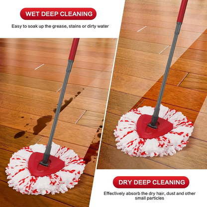 3 Pack Spin Mop Heads Replacements with Scrubbing Pad