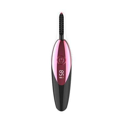 USB Rechargeable Electric Heated Eyelash Curler Pen Style Shape Eye Makeup Curling Kit Cosmetic Tool LCD 3D