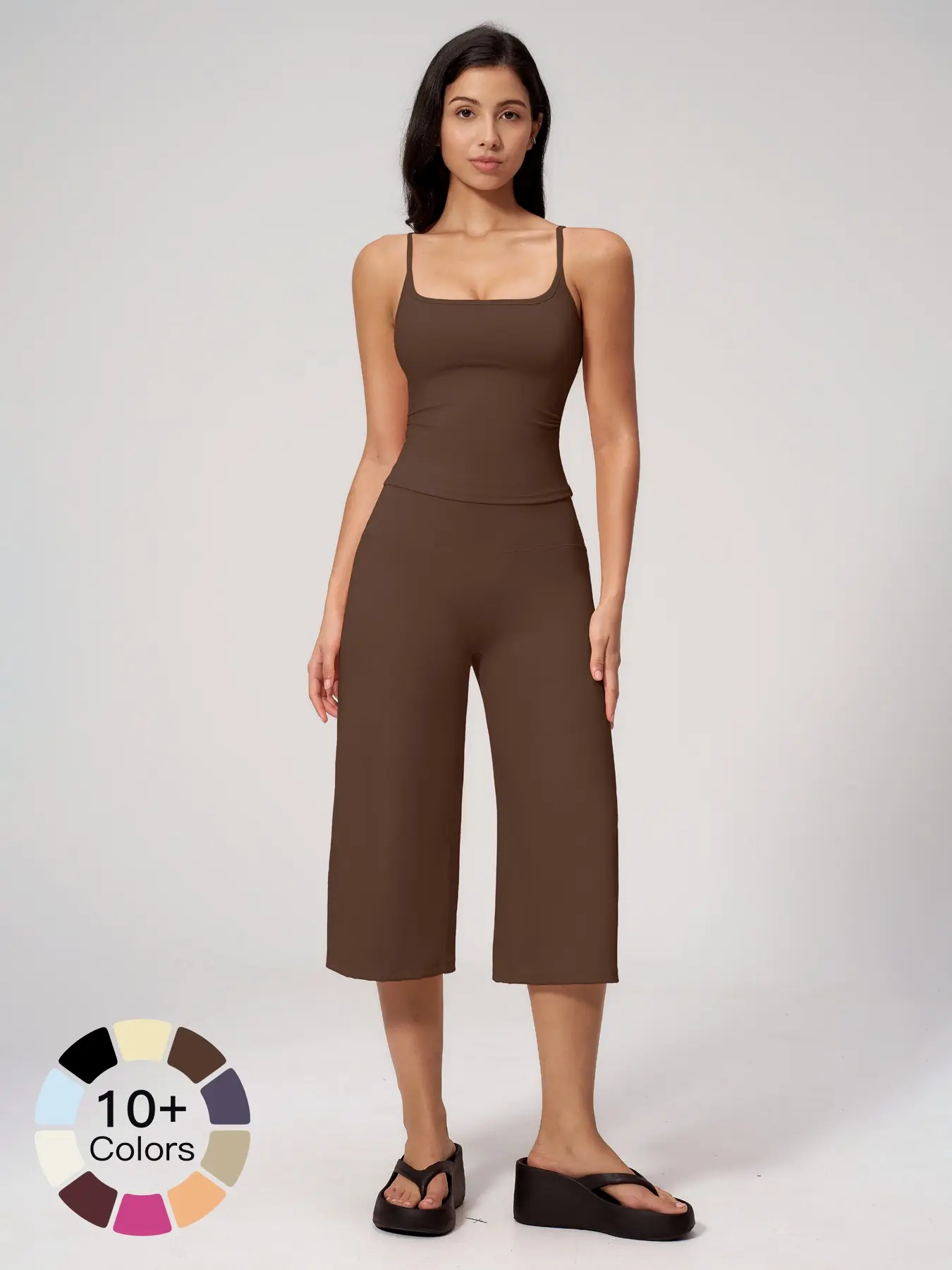 New Yoga Tank Top High Waist Quick-Dry Casual Mid-Length Pants Running Outdoor Athletic Sportswear Yoga Set for Women