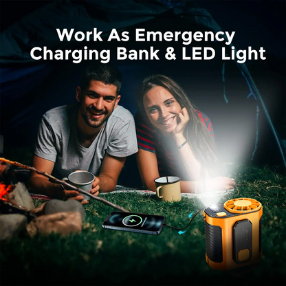 Personal Waist Portable Rechargeable Fan, 5000mAh Battery Power bank, 10 Speeds 5300RPM Airflow, LED Light