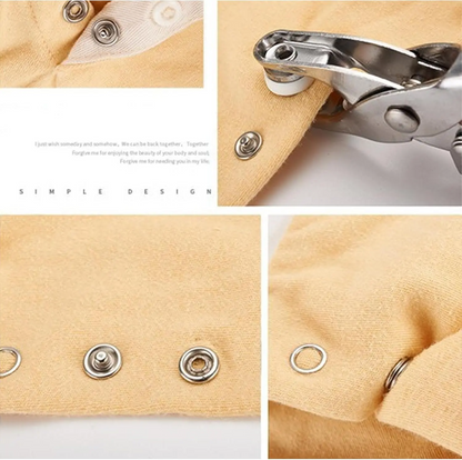 Including 100pcs Invisible Colored Metal Buckle & 1 Count Manual Pressure Pliers