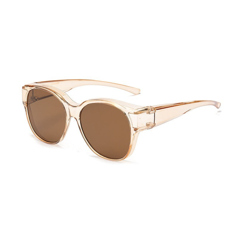 Fit-Over Prescription Sunglasses, Oversized Square Full-Rim Plastic Frames, UV400 Protection