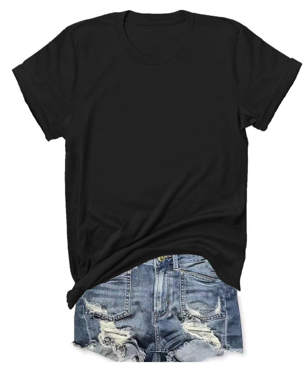 Women's Short Sleeve T-Shirts Multipack, Loose/Relaxed Fit Solid Color Round Neck Casual Tee Tops Women Underwear Summer Tshirt #SummerVibes（T-shirt only）