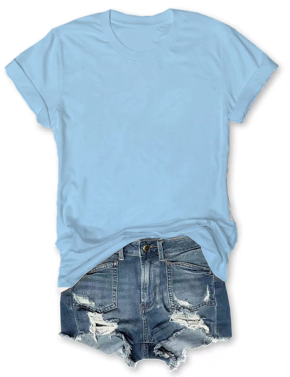 Women's Short Sleeve T-Shirts Multipack, Loose/Relaxed Fit Solid Color Round Neck Casual Tee Tops Women Underwear Summer Tshirt #SummerVibes（T-shirt only）