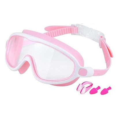 Swim Goggles with Nose Cover for Ages 3-12+ Kids,Youth