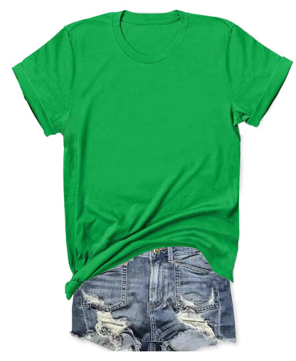 Women's Short Sleeve T-Shirts Multipack, Loose/Relaxed Fit Solid Color Round Neck Casual Tee Tops Women Underwear Summer Tshirt #SummerVibes（T-shirt only）