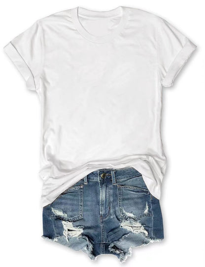 Women's Short Sleeve T-Shirts Multipack, Loose/Relaxed Fit Solid Color Round Neck Casual Tee Tops Women Underwear Summer Tshirt #SummerVibes（T-shirt only）
